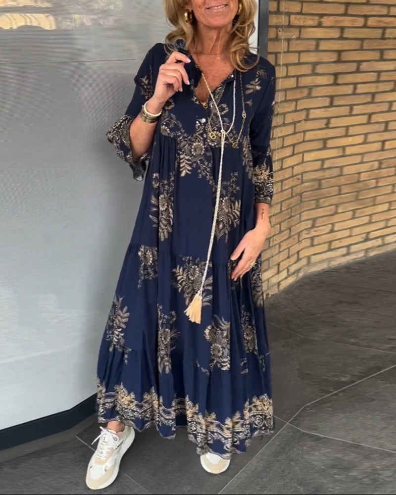 Vintoria™ V-Ausschnitt Vintage-Kleid