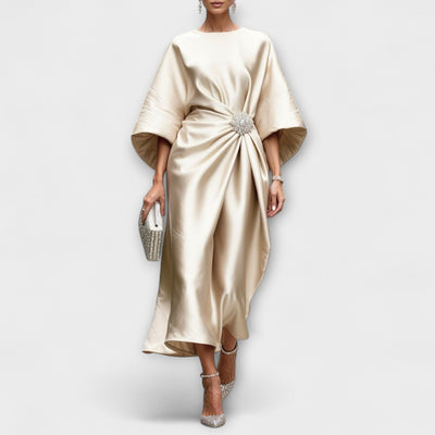 Luxe Shimmer Satin Langkleid