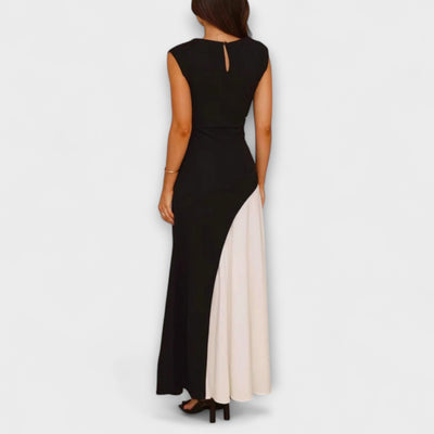 Isabel - Monochrome Farbblock Taillenkleid