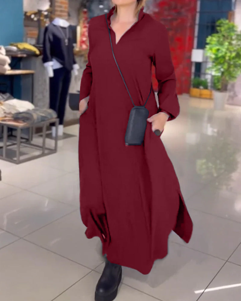 Liora™ – Weites Maxikleid mit Seitenschlitz