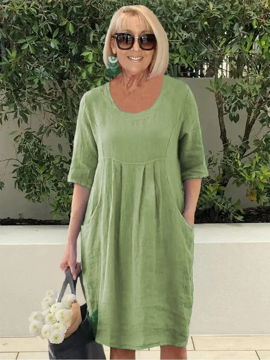 Marley - Lässiges Leinenkleid mit Taschen
