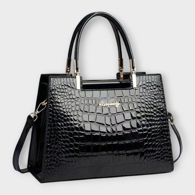 Lora. -  Glänzende Krokodilledermuster-Handtasche