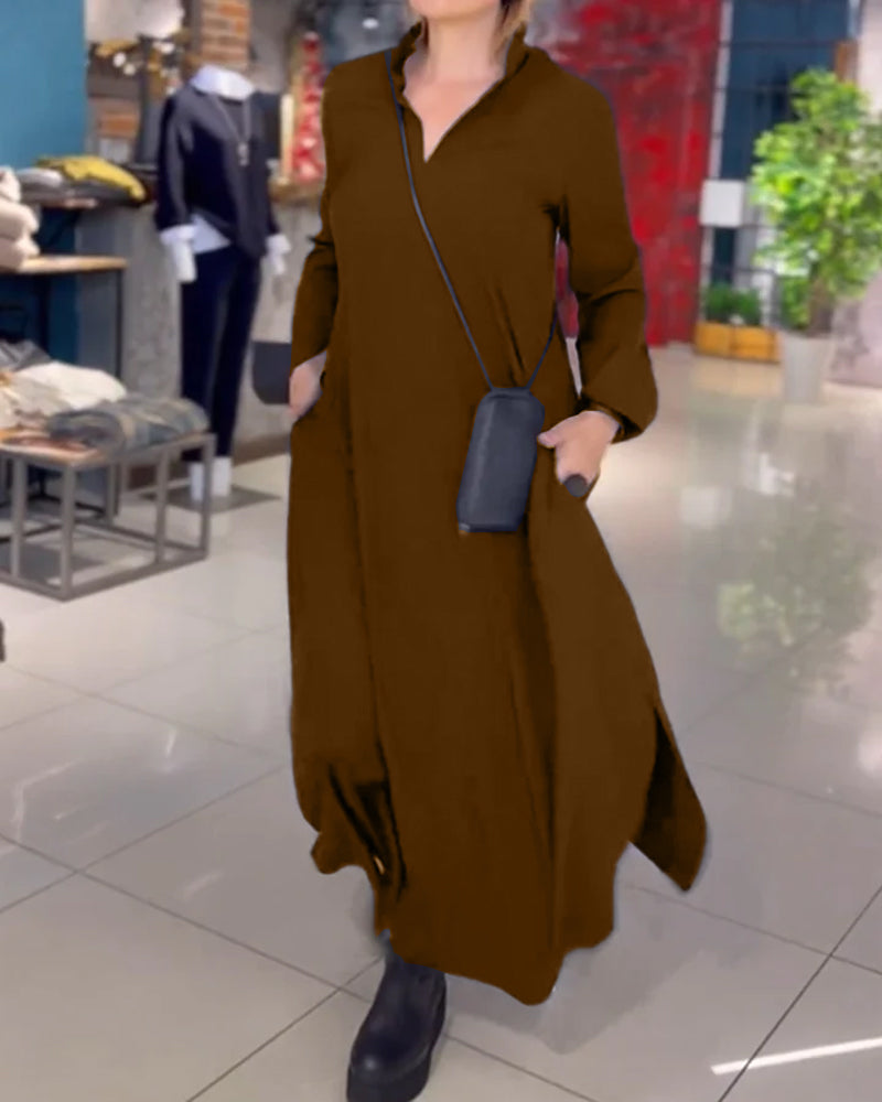 Liora™ – Weites Maxikleid mit Seitenschlitz