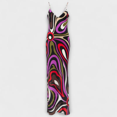 Daphne - Maxi-Kleid im Marmor-Druck
