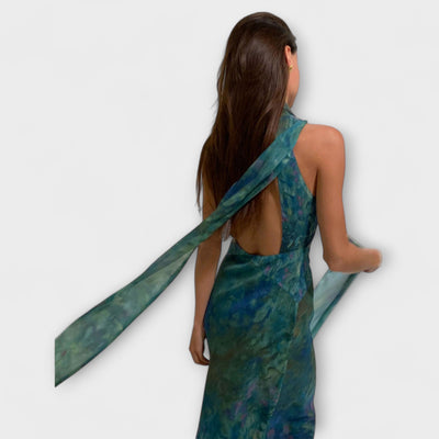 Maisie - Iris Druck Monet Maxikleid