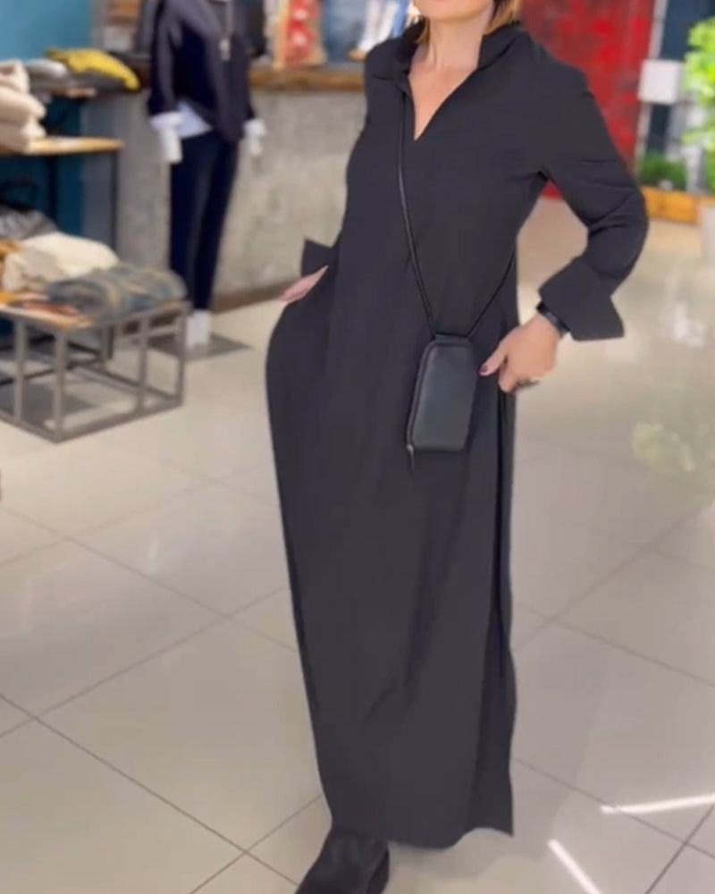 Liora™ – Weites Maxikleid mit Seitenschlitz
