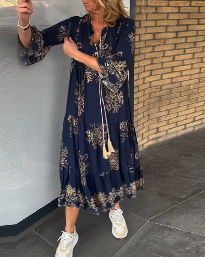 Vintoria™ V-Ausschnitt Vintage-Kleid