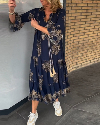 Vintoria™ V-Ausschnitt Vintage-Kleid