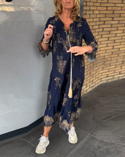 Vintoria™ V-Ausschnitt Vintage-Kleid
