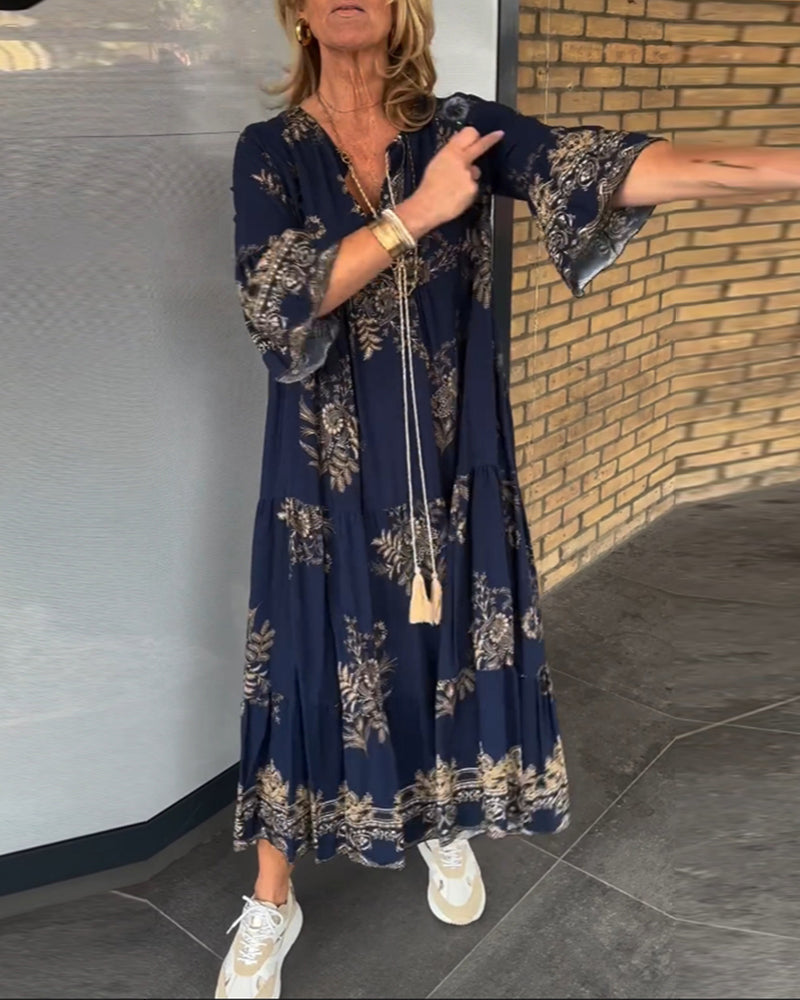 Vintoria™ V-Ausschnitt Vintage-Kleid