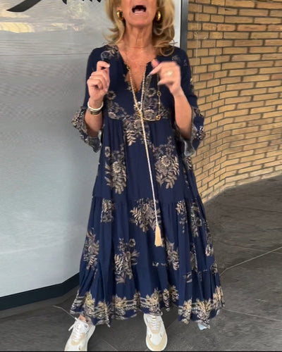 Vintoria™ V-Ausschnitt Vintage-Kleid