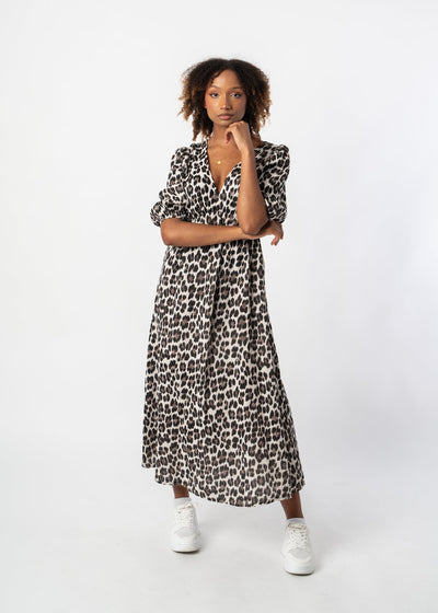 LeoLuxe™ Maxi-Baumwollkleid – Hell