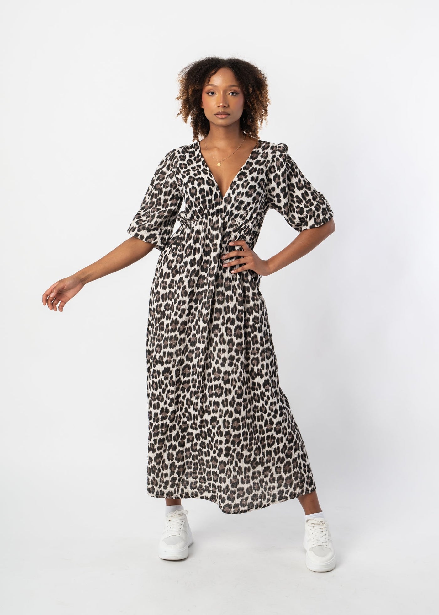 LeoLuxe™ Maxi-Baumwollkleid – Hell