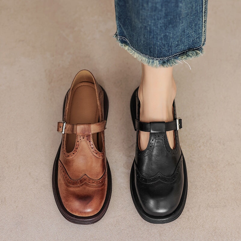 Veloria™ Elegante Echtleder Mary Janes